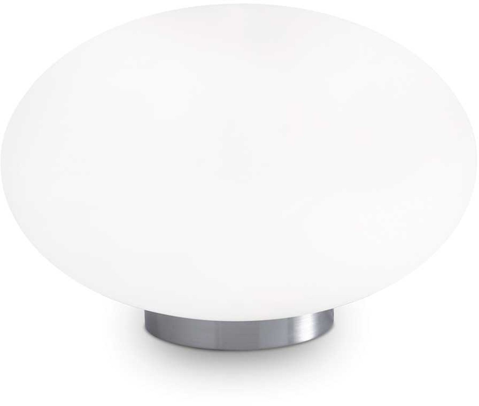 Bordlampe Ideal Lux Candy ø25 H18 Cm Hvid Krom Syreæts Glas-diffusor