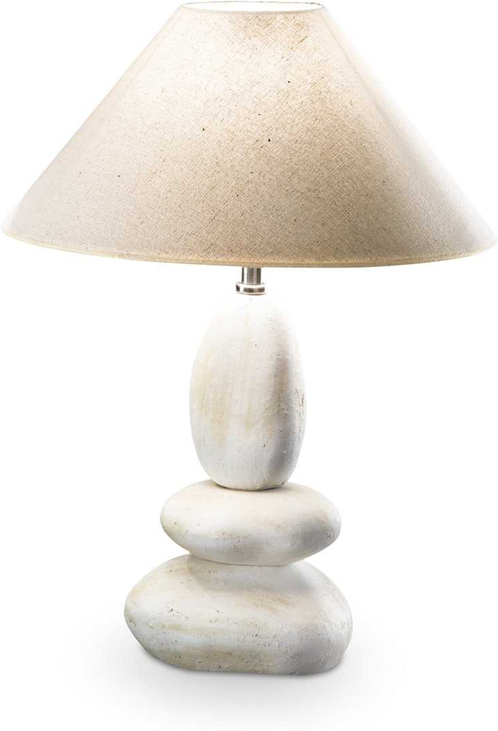 Bordlampe Ideal Lux Dolomiti Håndlavet Keramik Med Beige Stofskærm ø33   H44 Cm