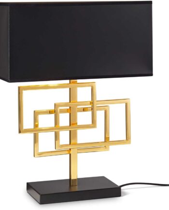 Bordlampe Ideal Lux Luxury Messing Og Sort Metal H46   Cm B16   L35 Cm