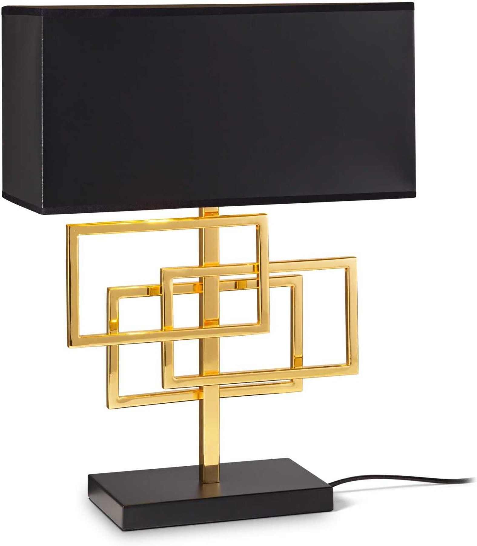 Bordlampe Ideal Lux Luxury Messing Og Sort Metal H46   Cm B16   L35 Cm