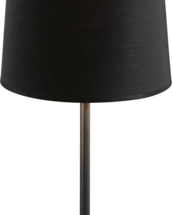 Bordlampe Ideal Lux Nordik Matsort Metal Med Gylden Pvc-skærm ø26   H48 Cm