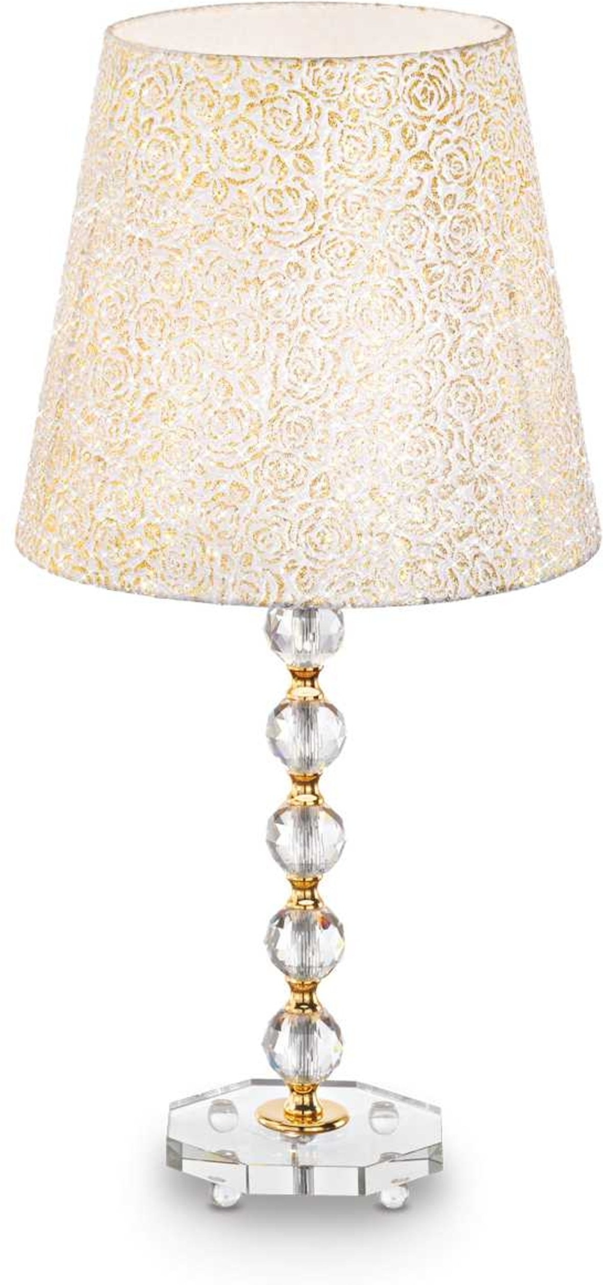 Bordlampe Ideal Lux Queen ø35   H67   Cm   Guld   Gennemsigtig