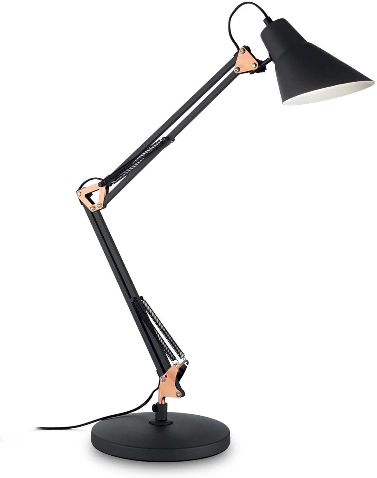 Bordlampe Ideal Lux Sally   Justerbar Metallampe   Sort Og Messing