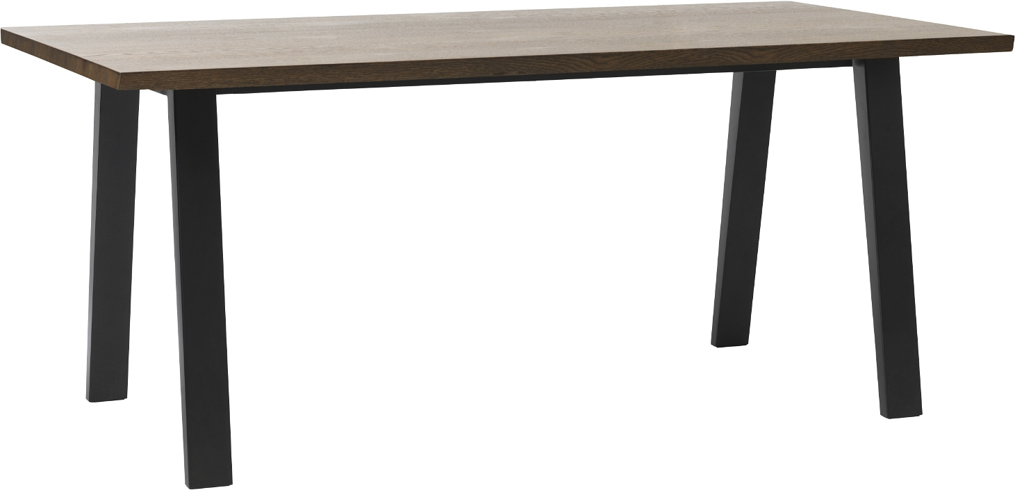 Bordplade Nordique Design Reno 150   90     Cm   Røget Egetræsfiner Til Plankeborde Med Sort Metalben