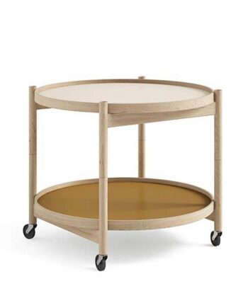 Brdr  Krüger Bølling Bakkebord 60 Cm  Eg Ubehandlet  Bakke  : Gul Cream   Bakke  : Beige Brun  : Erling Christensen Møbler