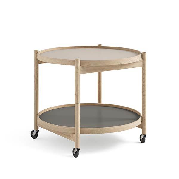 Brdr Krüger Bølling Bakkebord 60 Cm Eg Ubehandlet Bakke : Lys Grå Mørk Grå Bakke : Sort Hvid : Erling Christensen Møbler