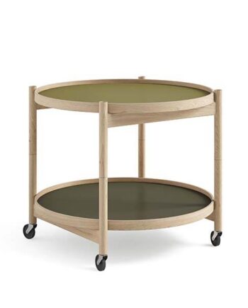 Brdr  Krüger Bølling Bakkebord 60 Cm  Eg Ubehandlet  Bakke  : Lys Grøn Mørk Grøn   Bakke  : Ubehandlet Eg  : Erling Christensen Møbler