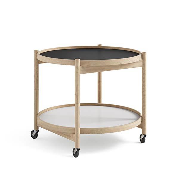 Brdr Krüger Bølling Bakkebord 60 Cm Eg Ubehandlet Bakke : Sort Hvid Bakke : Cognac Sort : Erling Christensen Møbler