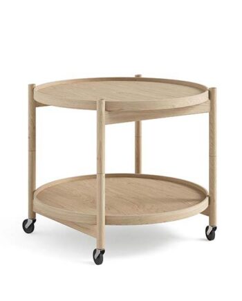 Brdr  Krüger Bølling Bakkebord 60 Cm  Eg Ubehandlet  Bakke  : Ubehandlet Eg   Bakke  : Sort Hvid  : Erling Christensen Møbler