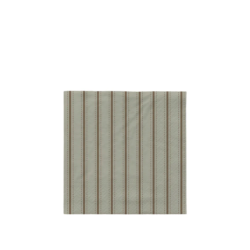 Broste Copenhagen Dolly Papirserviet  Kvadratisk Desert Sage Og Mørkegrøn Papir  33x33