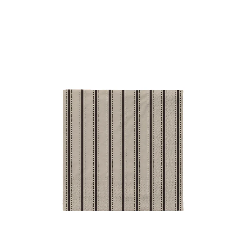 Broste Copenhagen Dolly Papirserviet  Kvadratisk Offwhite Og Sort Papir  33x33