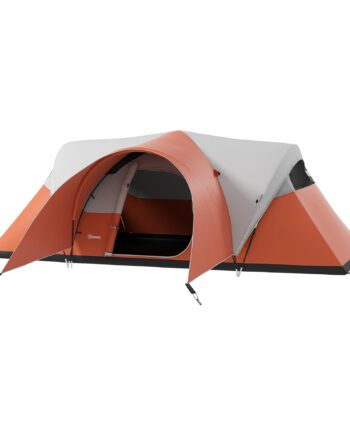 Campingtelt Til  -  Personer  Familietelt  Vandtæt  Med Markise  550   300   198 Cm  Orange
