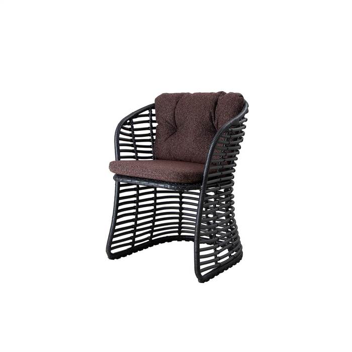Cane-line Basket Havestol Graphite Stel Med Hyndesæt Bordeaux : Erling Christensen Møbler