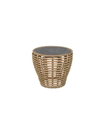 Cane-line Basket Sofabord Lille Stel: Natur Bordplade: Sort Natur : Erling Christensen Møbler
