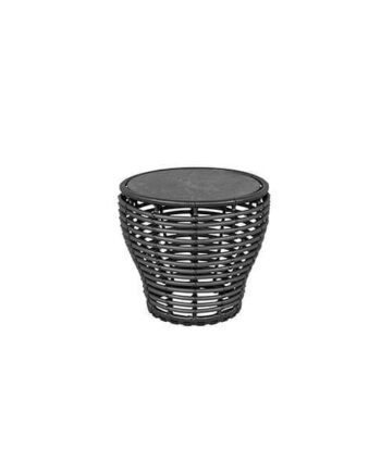 Cane-line Basket Sofabord Lille Stel: Grafit Bordplade: Sort Fossil Black  Keramisk  : Erling Christensen Møbler