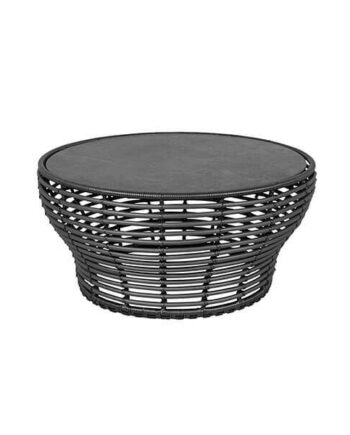 Cane-line Basket Sofabord Stor Stel: Grafit Bordplade: Sort Fossil Black  Keramisk  : Erling Christensen Møbler