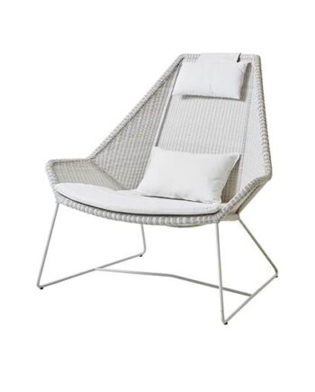 Cane-line Breeze Highback Havestol Hvid Grå Med Hynde   Hvid  : Erling Christensen Møbler
