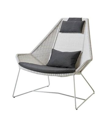 Cane-line Breeze Highback Havestol Hvid Grå Med Hynde   Sort  : Erling Christensen Møbler