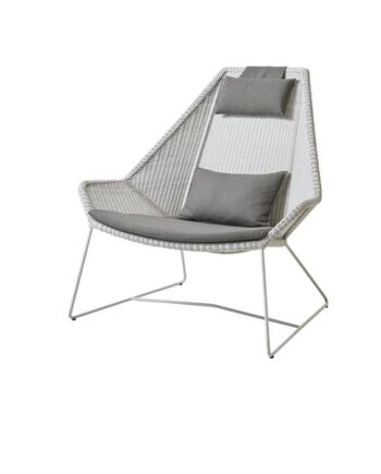 Cane-line Breeze Highback Havestol Hvid Grå Med Hynde   Taupe  : Erling Christensen Møbler