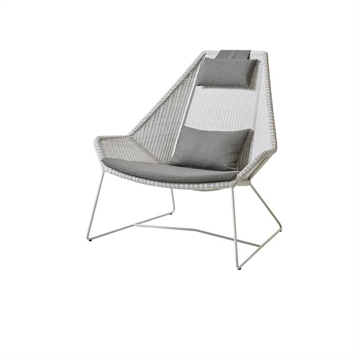 Cane-line Breeze Highback Havestol Hvid Grå Med Hynde   Taupe  : Erling Christensen Møbler
