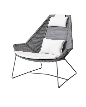 Cane-line Breeze Highback Havestol Lysegrå Med Hynde   Hvid  : Erling Christensen Møbler
