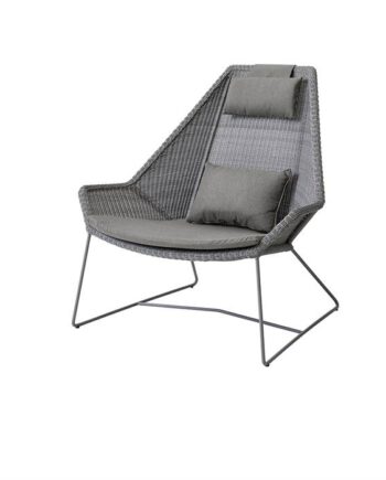 Cane-line Breeze Highback Havestol Lysegrå Med Hynde   Taupe  : Erling Christensen Møbler