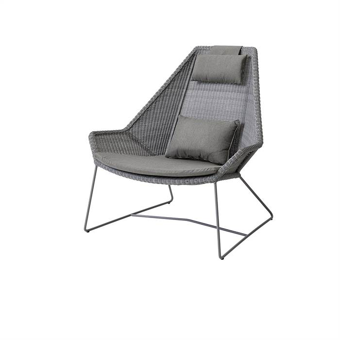 Cane-line Breeze Highback Havestol Lysegrå Med Hynde   Taupe  : Erling Christensen Møbler