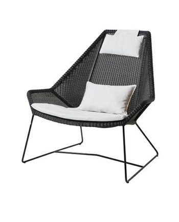 Cane-line Breeze Highback Havestol Sort Med Hynde   Hvid  : Erling Christensen Møbler