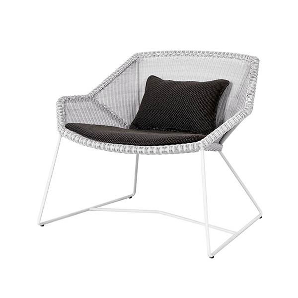 Cane-line Breeze Loungestol Hvid Focus Dark Grey  : Erling Christensen Møbler