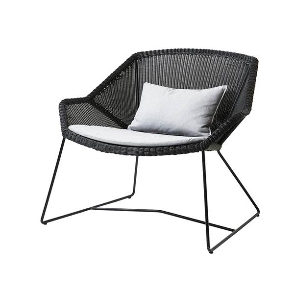 Cane-line Breeze Loungestol Sort Natté Light Grey  : Erling Christensen Møbler