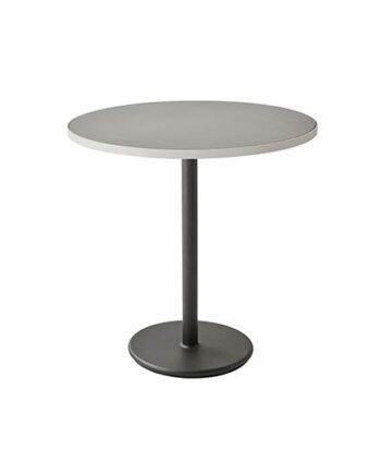 Cane-line Go Cafébord ø75 Cm Lavagrå Med Aluminium Hvid Aluminium  Hvid  Lysegrå Keramik : Erling Christensen Møbler