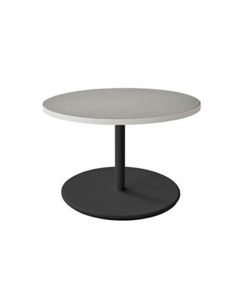Cane-line Go Sofabord  ø75 Cm Lavegrå Aluminium Hvid Aluminium  Hvid  Lysegrå Keramik : Erling Christensen Møbler