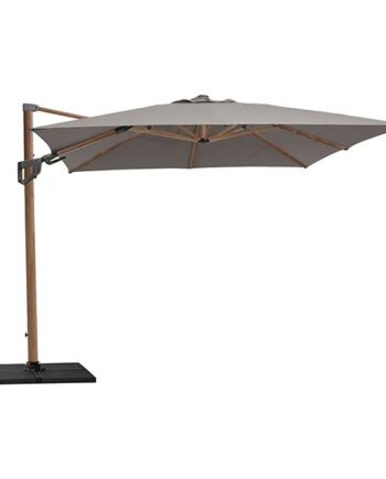 Cane-line Hyde Luxe Parasol Inkl  Fod 3x4    Aluminium  Wood Look    Taupe Fabric  : Erling Christensen Møbler
