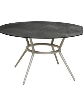 Cane-line Joy Spisebord Rundt ø144 Stel: Taupe Aluminium Bordplade: Mørk Grå Mørk Grå Struktur : Erling Christensen Møbler