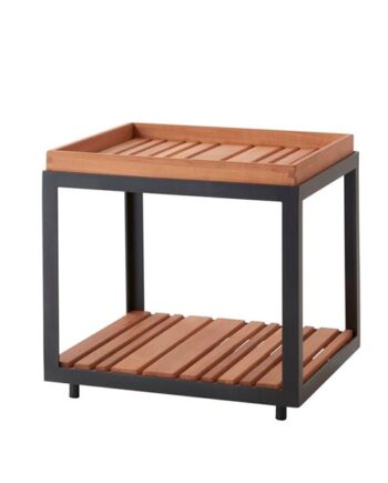 Cane-line Level Sidebord Firkantet Teak Sort  : Erling Christensen Møbler