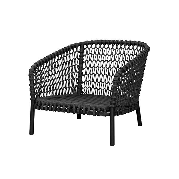 Cane-line Ocean Large Lounge Stol Dark Grey Ingen Hynde  : Erling Christensen Møbler
