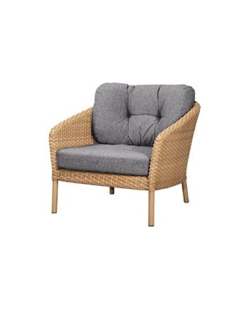 Cane-line Ocean Large Lounge Stol Flat Weave Natural   Dark Grey  : Erling Christensen Møbler