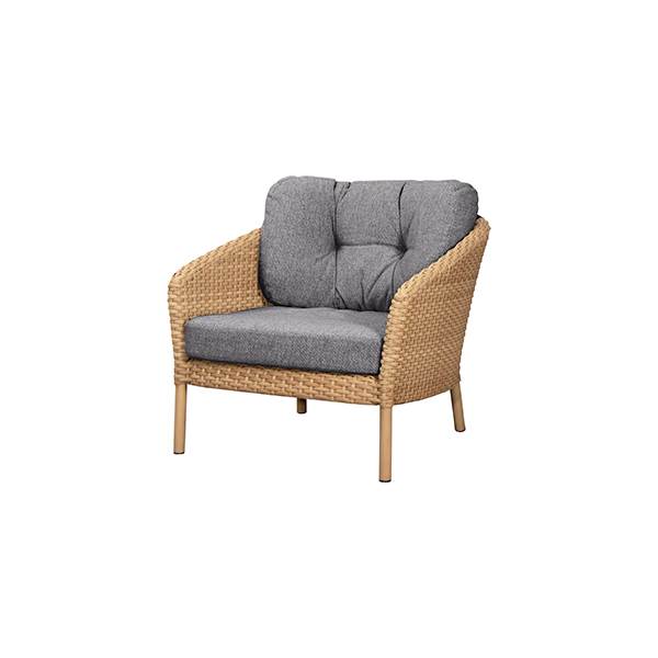 Cane-line Ocean Large Lounge Stol Flat Weave Natural   Dark Grey  : Erling Christensen Møbler
