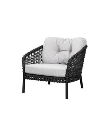 Cane-line Ocean Large Lounge Stol Soft Rope Dark Grey   White Grey  : Erling Christensen Møbler