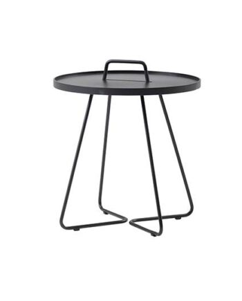 Cane-line On-the-move Sidebord Stor Sort Aluminium  Sort : Erling Christensen Møbler