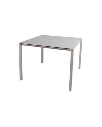 Cane-line Pure Havebord 100x100 Cm Betongrå Bordplade  Stel: Taupe Concrete Grey  Keramisk  : Erling Christensen Møbler