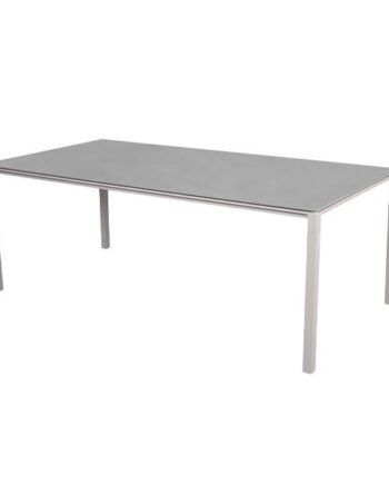Cane-line Pure Havebord 200x100 Cm Stel   Sand Bordplade   Betongrå Concrete Grey  Keramisk  : Erling Christensen Møbler