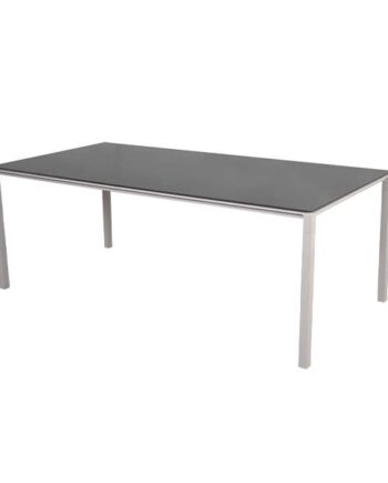Cane-line Pure Havebord 200x100 Cm Stel   Sand Bordplade   Nero Sort Nero Black  Keramisk  : Erling Christensen Møbler