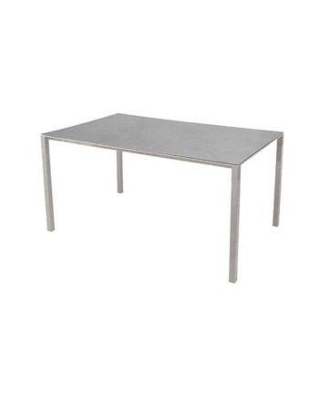 Cane-line Pure Havebord 150   90 Cm Stel   Taupe  Bordplade   Betongrå Concrete Grey  Keramisk  : Erling Christensen Møbler