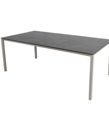 Cane-line Pure Havebord 200x100 Cm Stel   Taupe Bordplade   Fossil Sort Fossil Black  Keramisk  : Erling Christensen Møbler