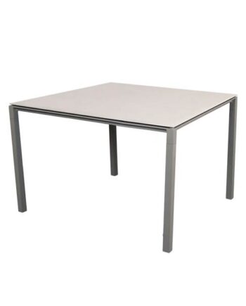Cane-line Pure Havebord 100x100 Cm Toscana Sand Bordplade  Stel: Taupe Taupe : Erling Christensen Møbler