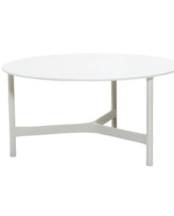 Cane-line Twist Sofabord Rundt   90 Cm  Stel: Hvid Bordplade: Hvid Hvid  Aluminium  : Erling Christensen Møbler