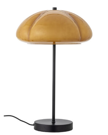 Creative Collection Kinoko Bordlampe Gul Glas Og Sort Metal  D30xh46