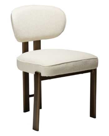 Dan-form Duct Spisebordsstol Beige Bouclé Stof Og Antik Messing Metal