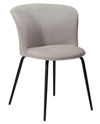 Dan-form Eden Spisebordsstol Cashmere Bouclé Stof Og Sort Metal